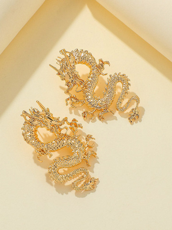 Boucles d'oreilles pendantes en forme d'animal, couleur unie