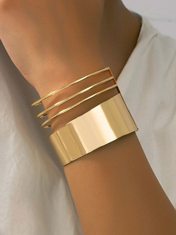 Bracelet géométrique ajouré couleur unie