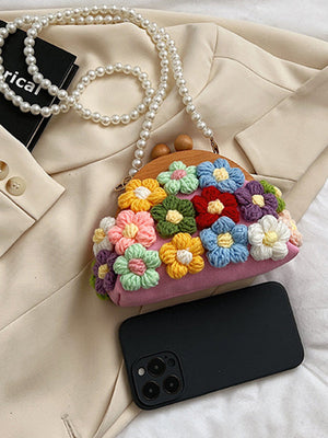 Sac à main à chaîne, en forme de fleur