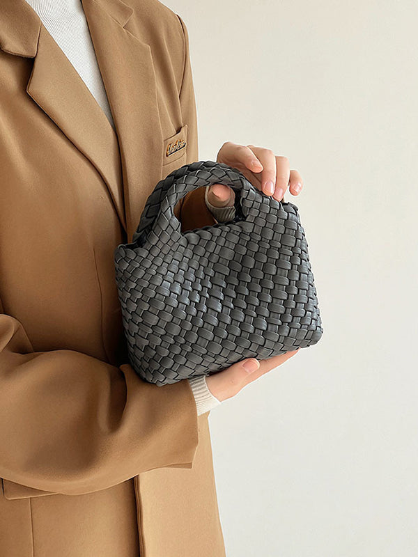 Sac à main tressé couleur unie