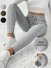 Athena - Leggings pour femmes en tissu côtelé extensible