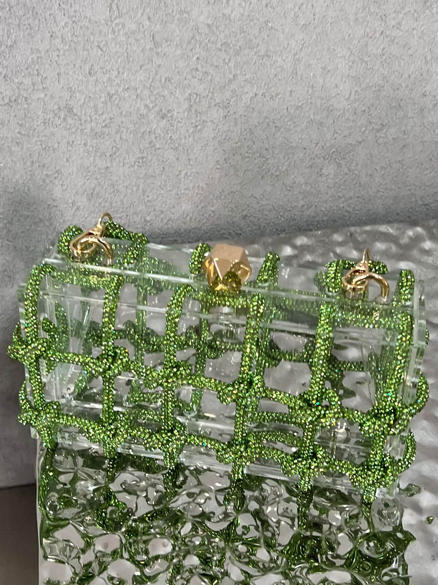 Sac besace brillant géométrique
