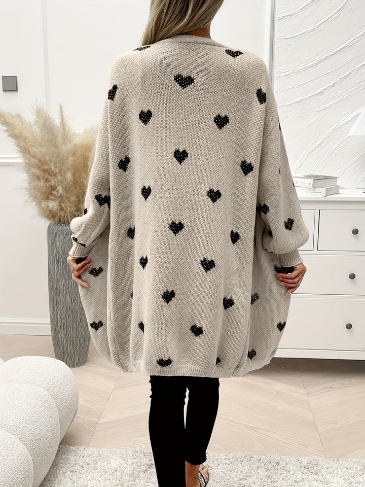 Cardigan pour femmes avec motif cœur | Manches longues