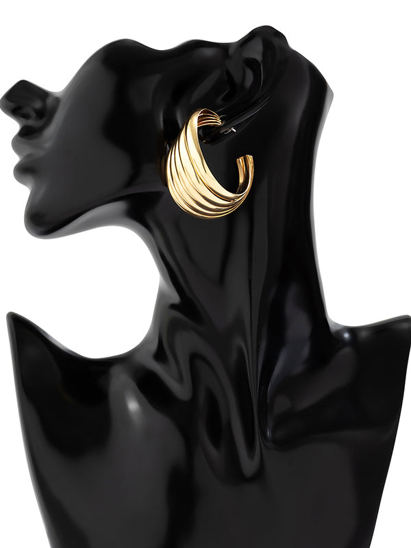 Boucles d'oreilles géométriques normcore, couleur unie