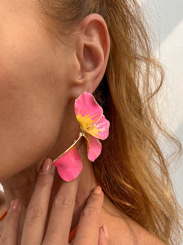 Boucles d'oreilles pendantes en forme de fleur