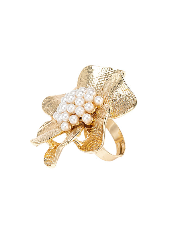 Bague géométrique en forme de fleur