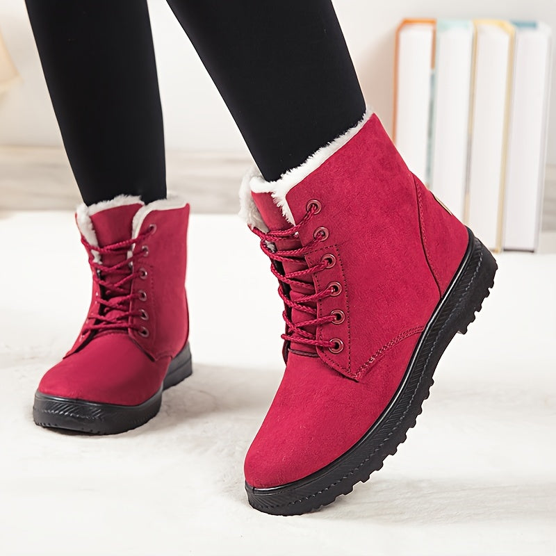 Bottes d'Hiver Femme | Lacets Semelle Plate