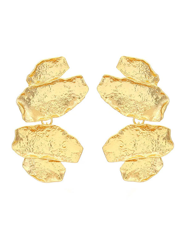 Boucles d'oreilles brillantes à coupe irrégulière, à chaîne