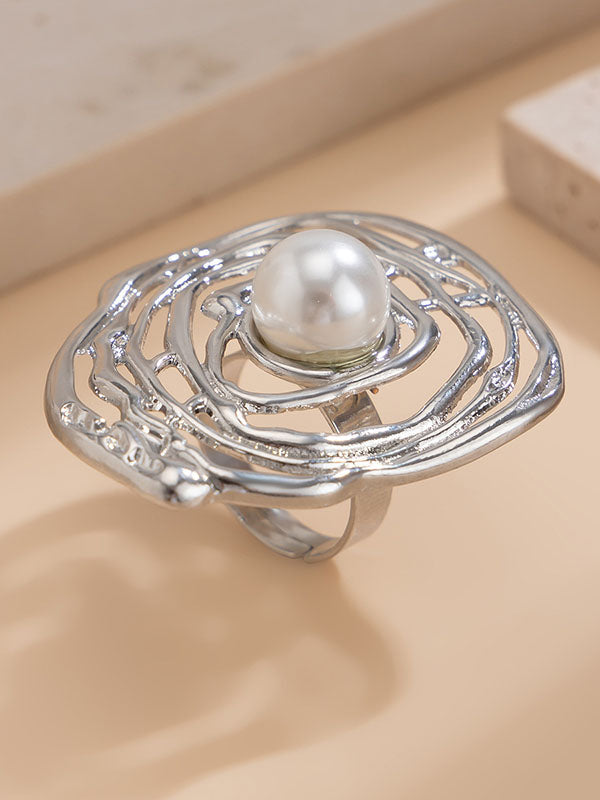Bague géométrique ajourée