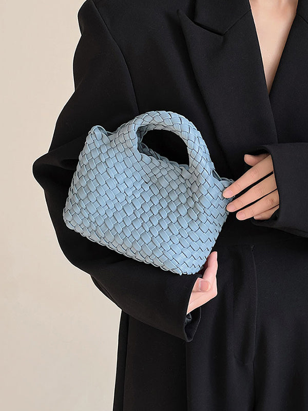 Sac à main tressé couleur unie