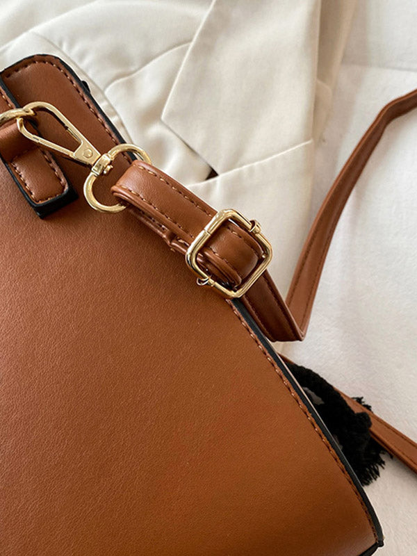 Sac à main imprimé à motifs figuratifs, à empiècements