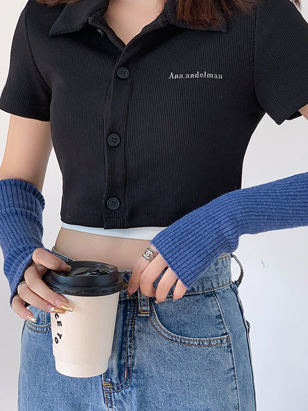 Tricot de laine décontracté, garde au chaud, accessoires chauffe-bras de couleur unie