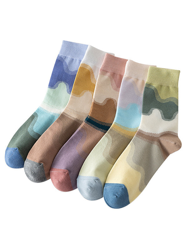 Chaussettes chaudes couleur contrastée