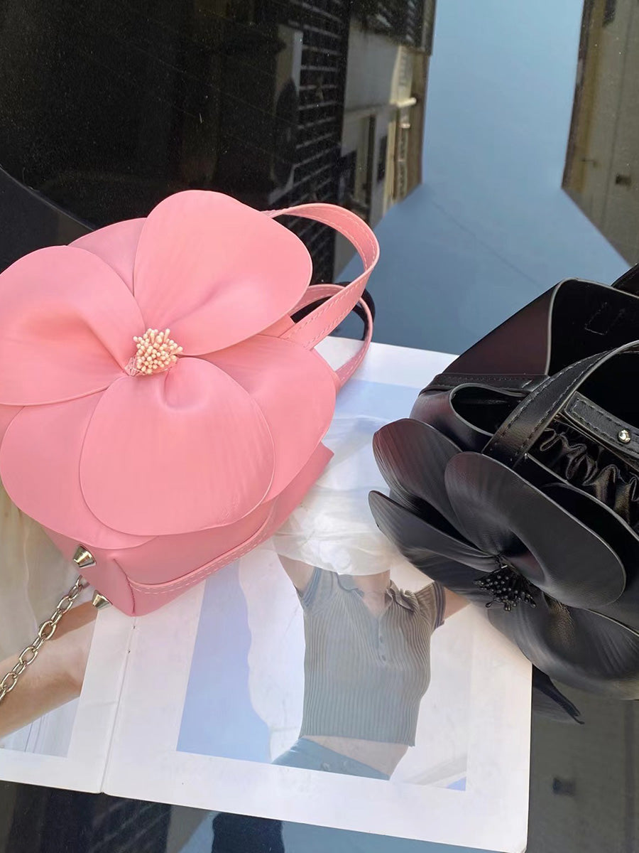 Sac à main en forme de fleur, couleur unie