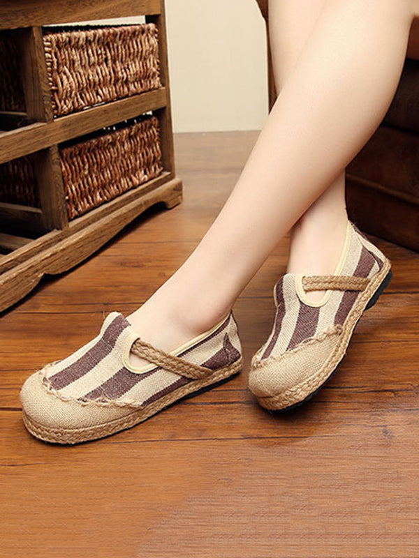 Chaussures en toile à rayures Chaussures plates
