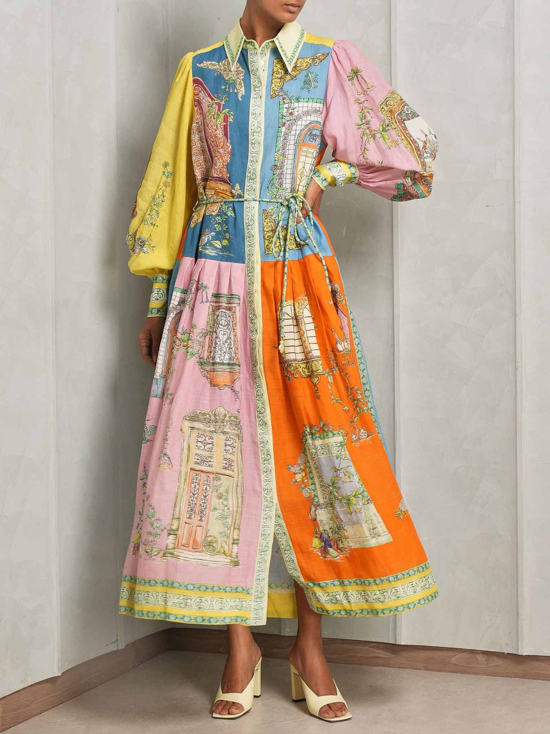 Robe Midi Cartes Postales Été