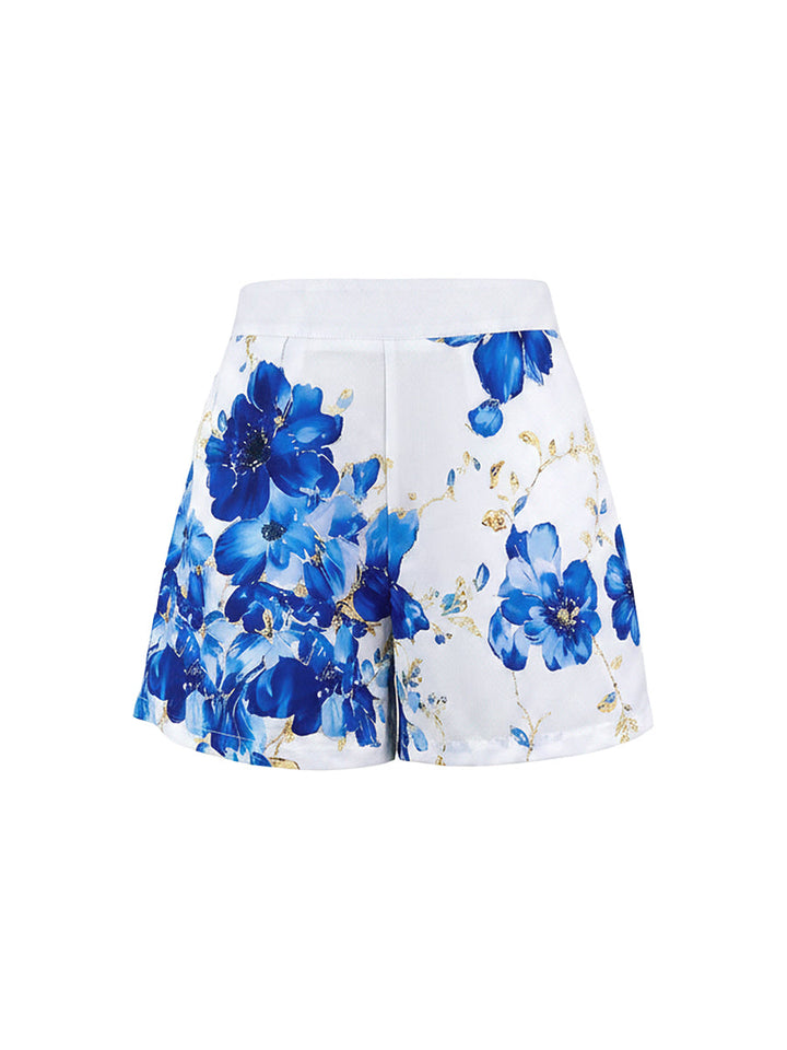 Short ample à jambes larges, à imprimé floral, à poches
