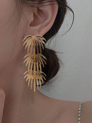 Boucles d'oreilles pendantes géométriques couleur unie