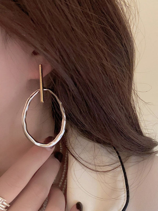 Boucles d'oreilles géométriques couleur contrastée