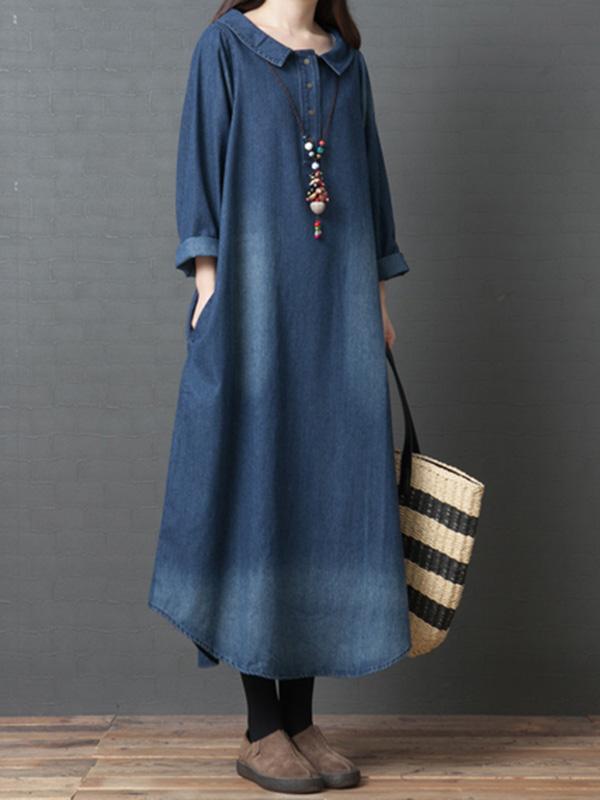 Robe longue ample en jean