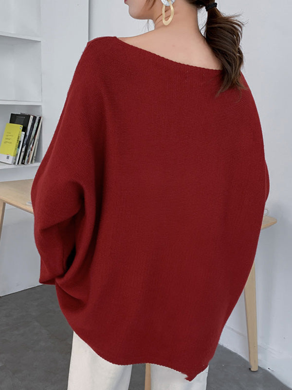 Pull simple à col rond, couleur unie