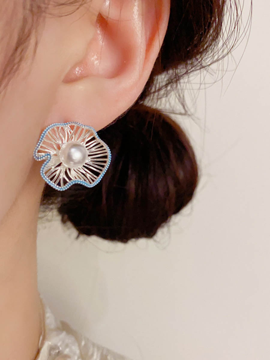 Boucles d'oreilles géométriques en forme de fleur