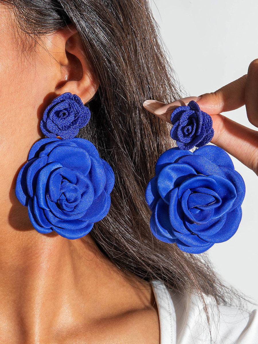 Boucles d'oreilles pendantes en forme de fleur