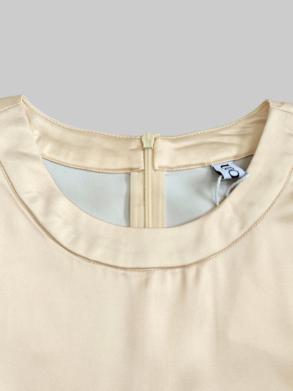 Robe longue coupe trapèze, à manches longues, à taille élastique, en dégradé, à poches, à col rond