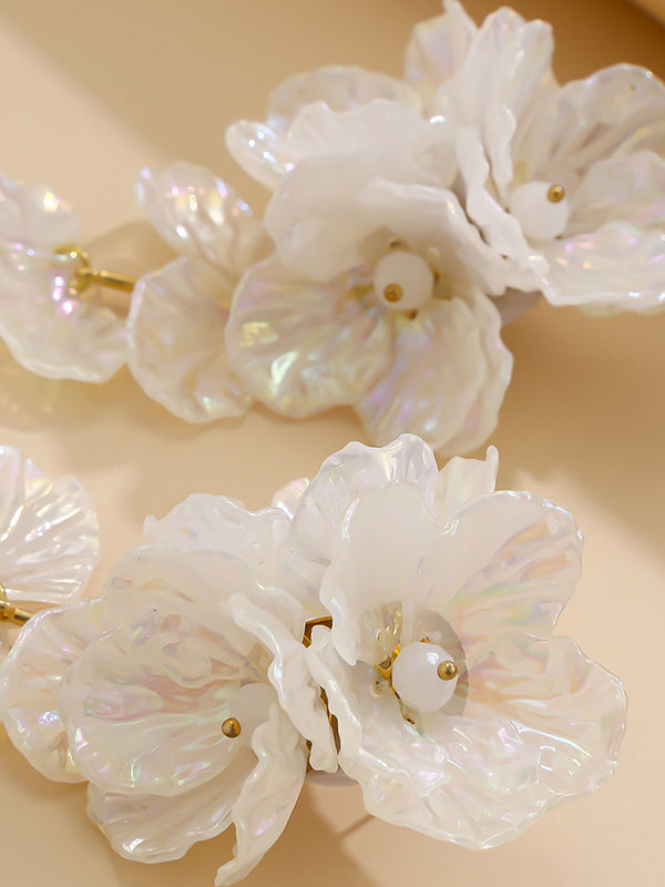 Boucles d'oreilles perlées en forme de fleur
