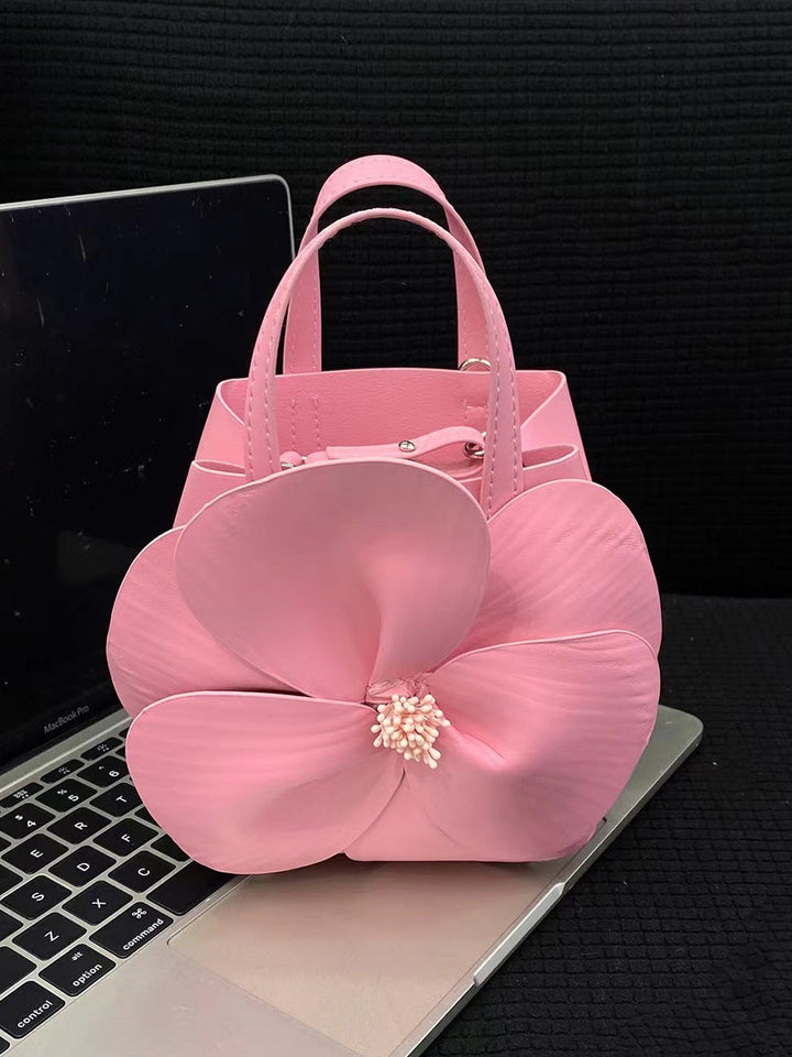 Sac à main en forme de fleur, couleur unie