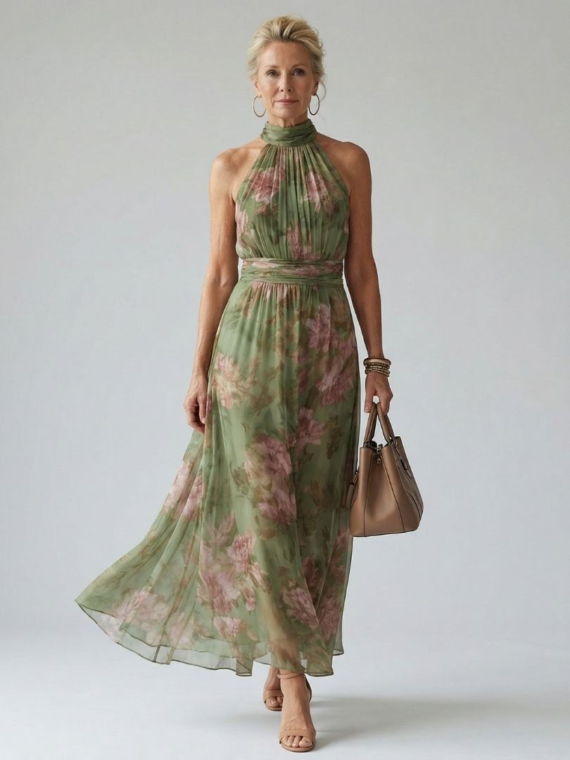 Calandra | Robe Midi à Fleurs pour Femmes