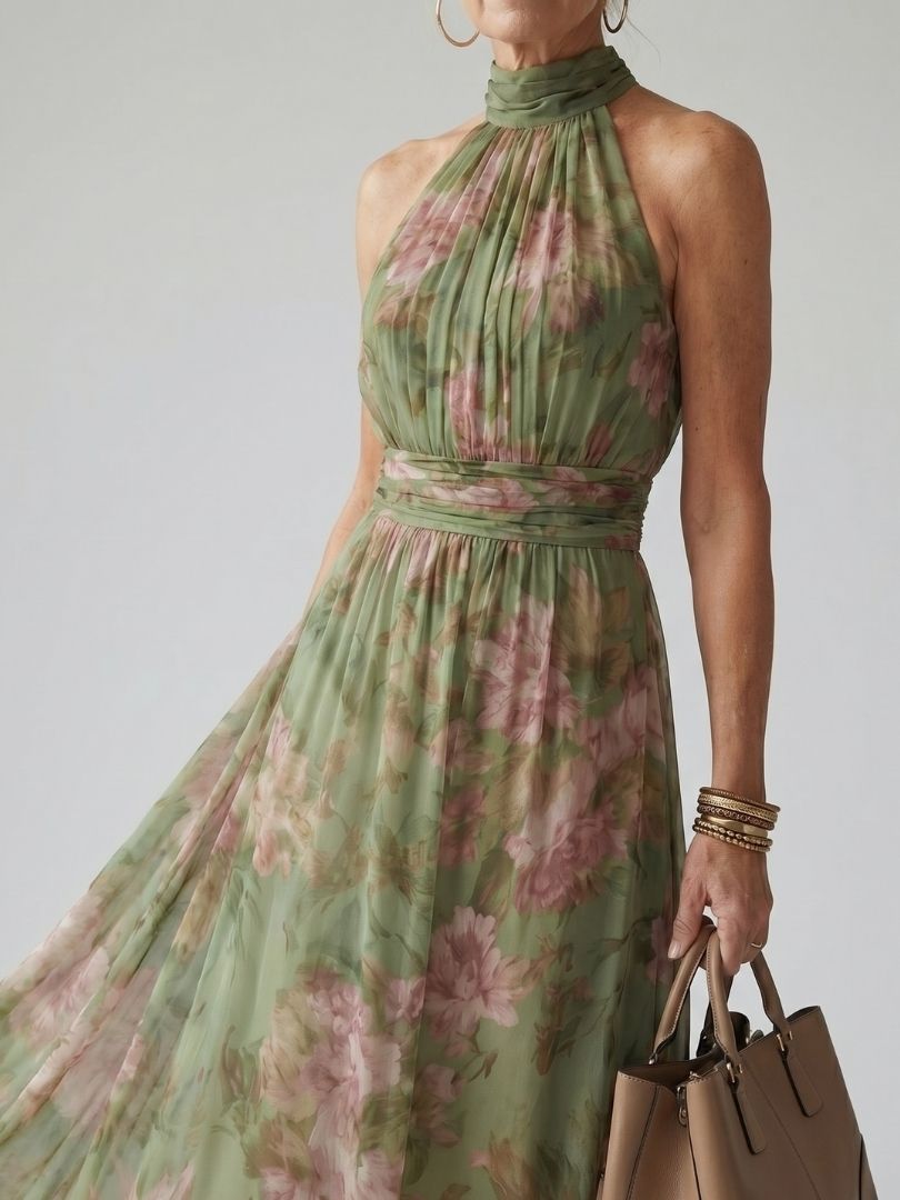 Calandra | Robe Midi à Fleurs pour Femmes