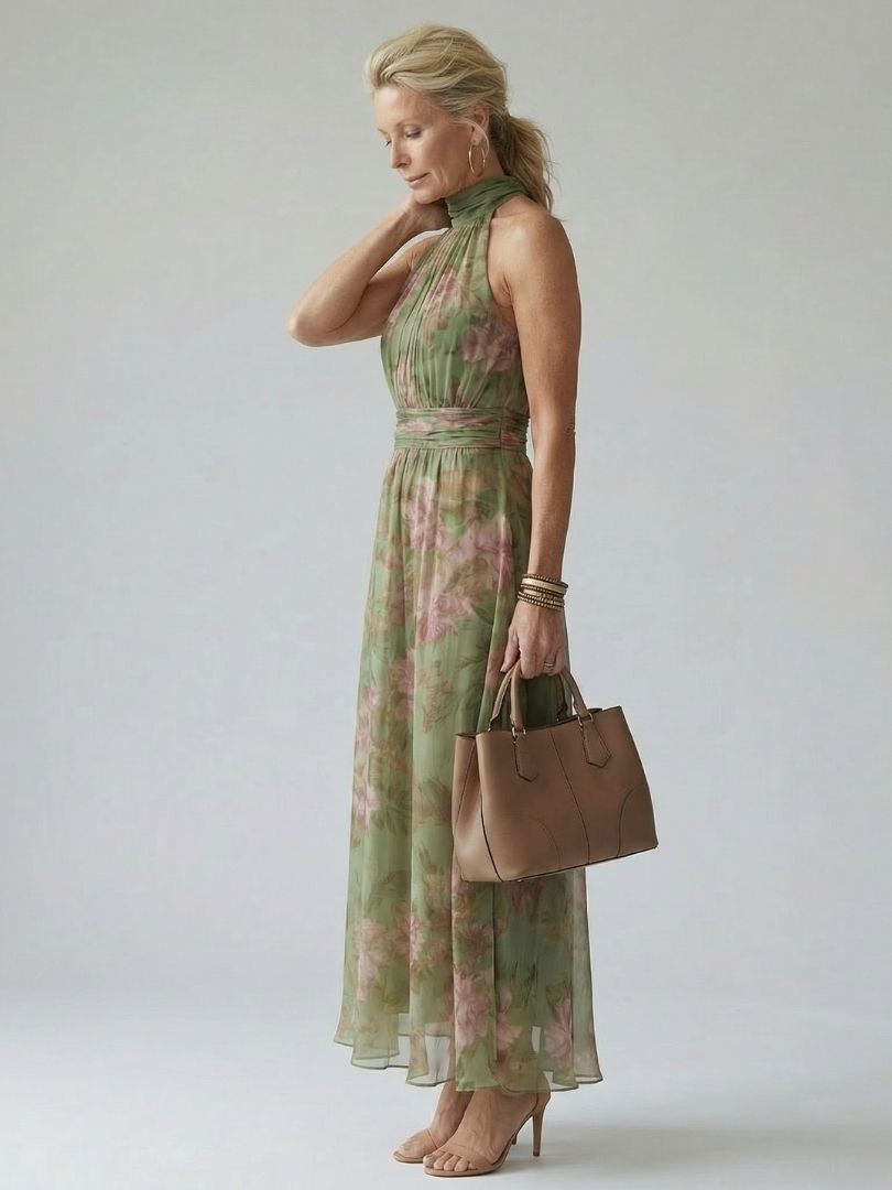 Calandra | Robe Midi à Fleurs pour Femmes