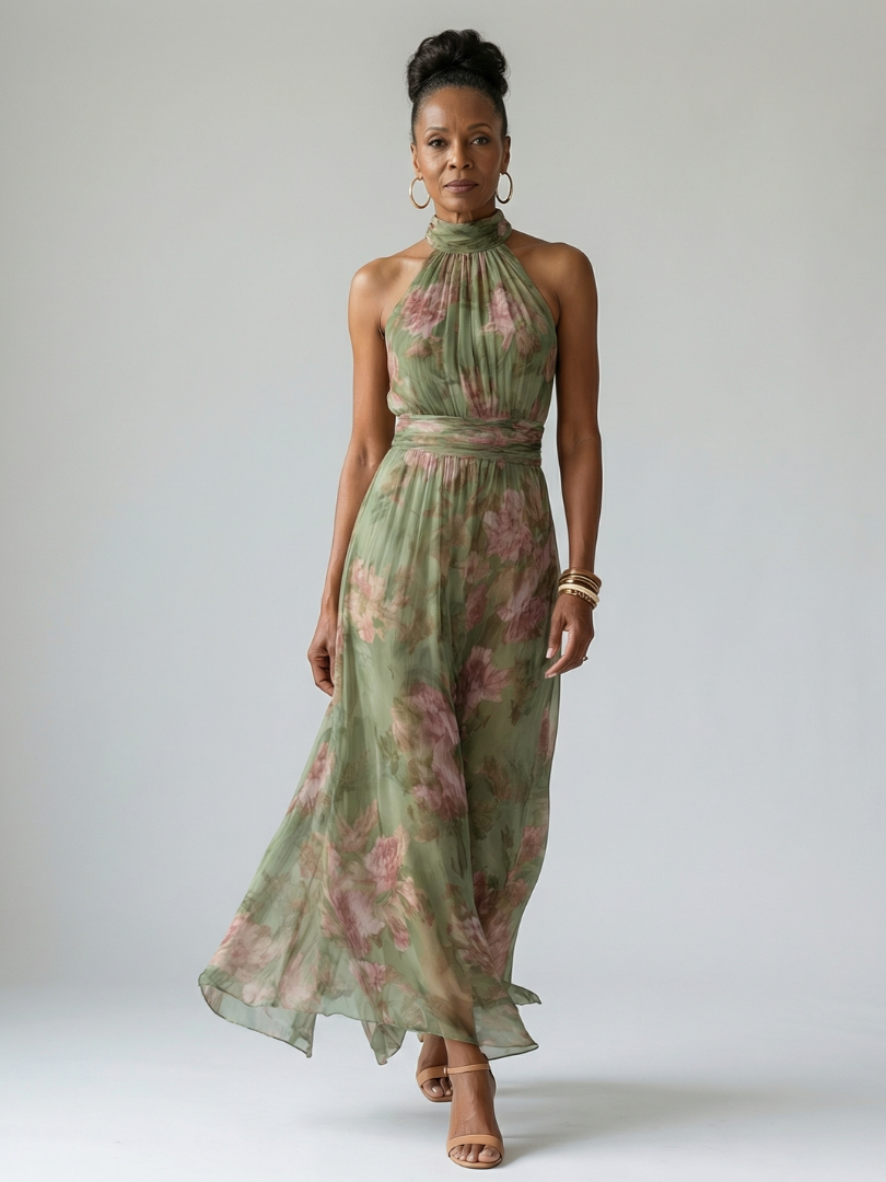 Calandra | Robe Midi à Fleurs pour Femmes