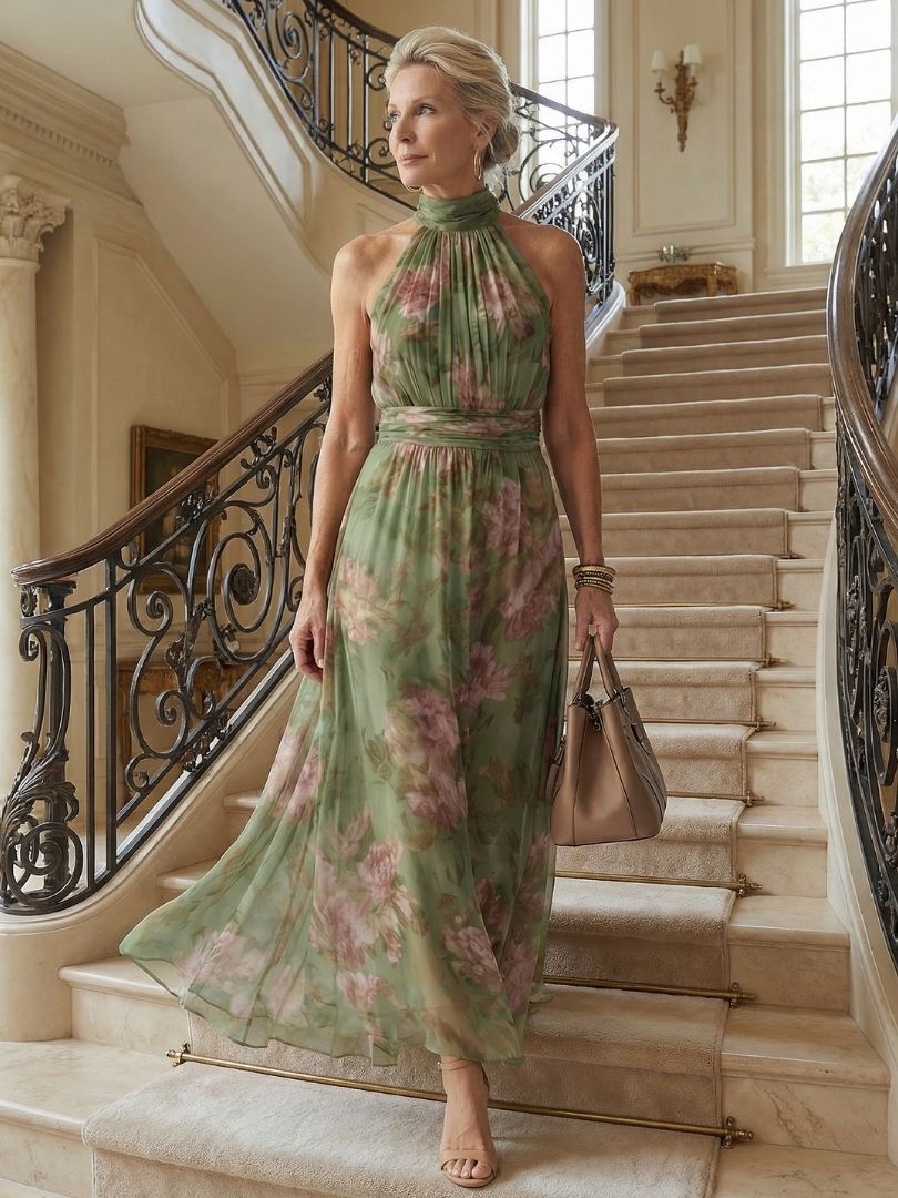 Calandra | Robe Midi à Fleurs pour Femmes