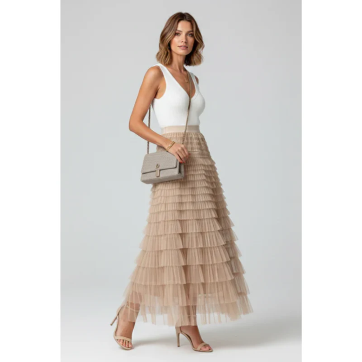 Carlotta | Jupe Midi Tulle Élégante pour Femmes