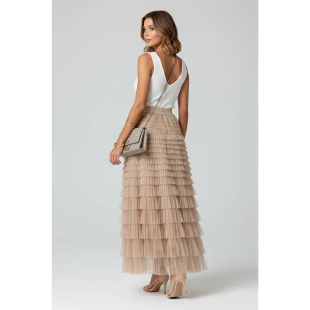 Carlotta | Jupe Midi Tulle Élégante pour Femmes