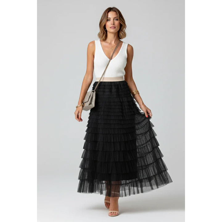 Carlotta | Jupe Midi Tulle Élégante pour Femmes