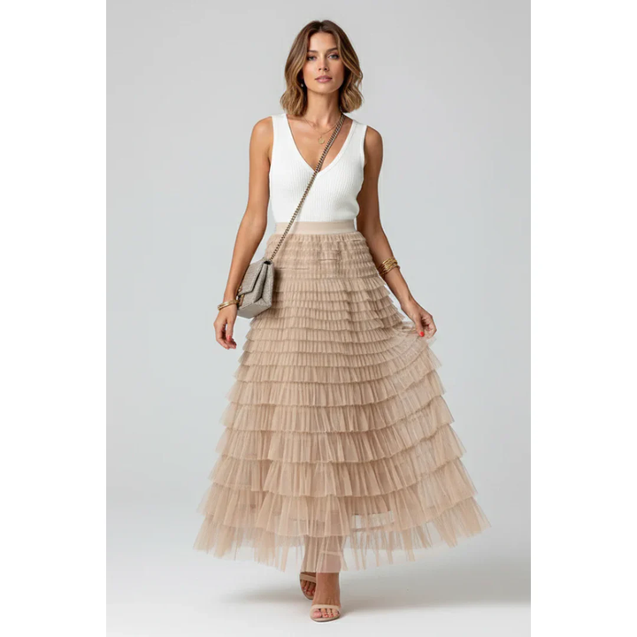 Carlotta | Jupe Midi Tulle Élégante pour Femmes