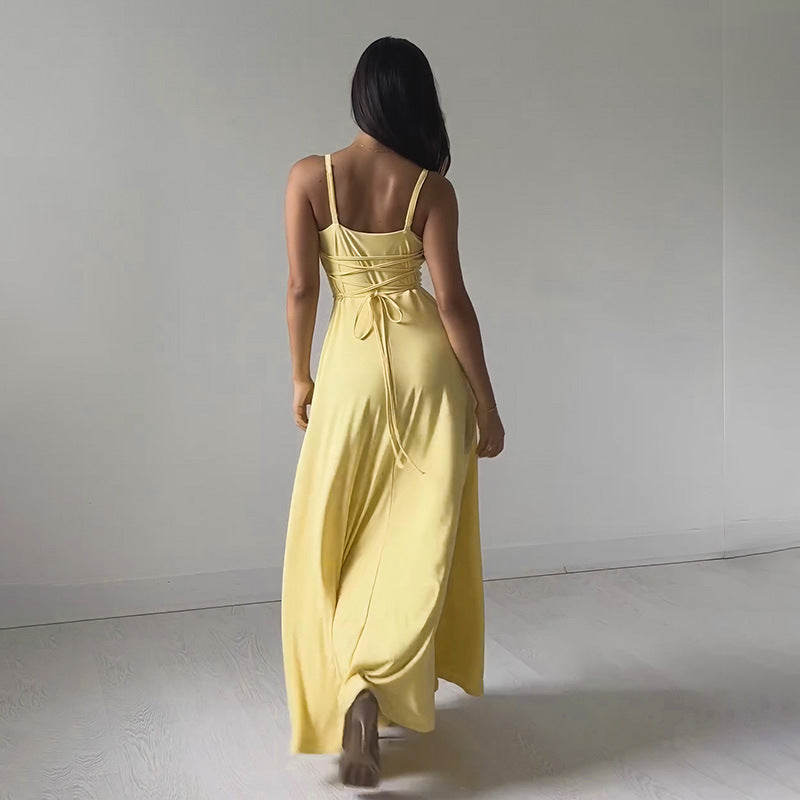 Loida - Robe midi bleue sans manches