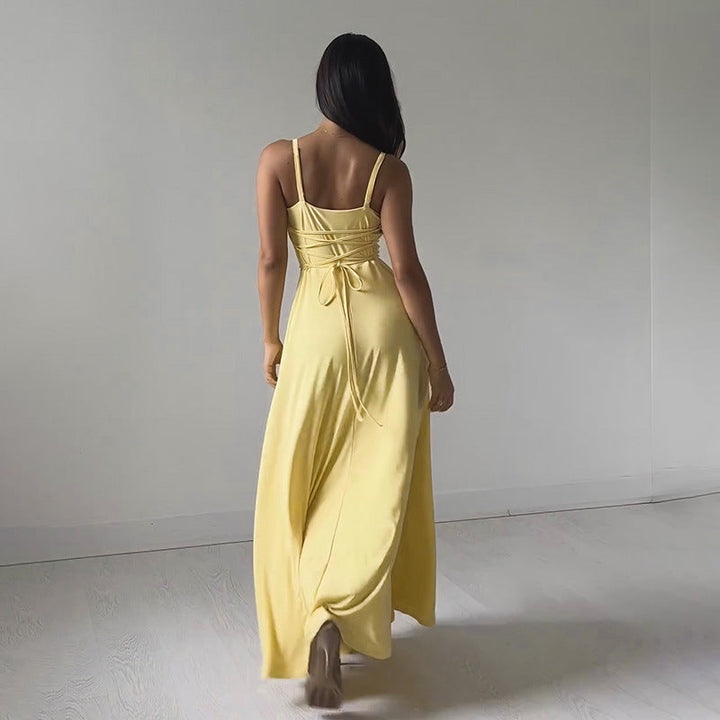 Loida - Robe midi bleue sans manches