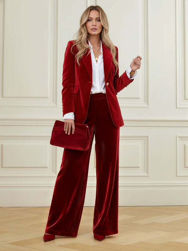 Pantalon ample à jambes larges, couleur unie