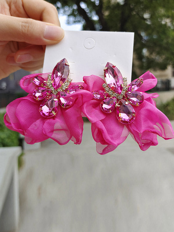 Boucles d'oreilles pendantes en forme de fleur