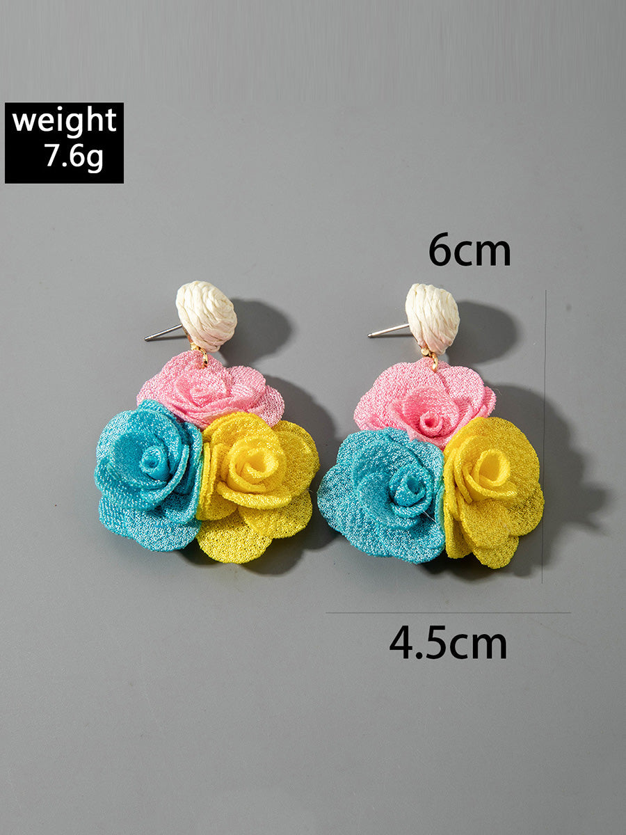 Boucles d'oreilles pendantes en forme de fleur