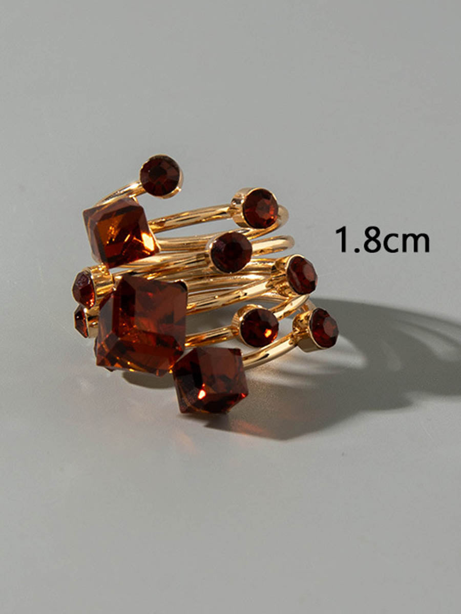Bague géométrique à strass