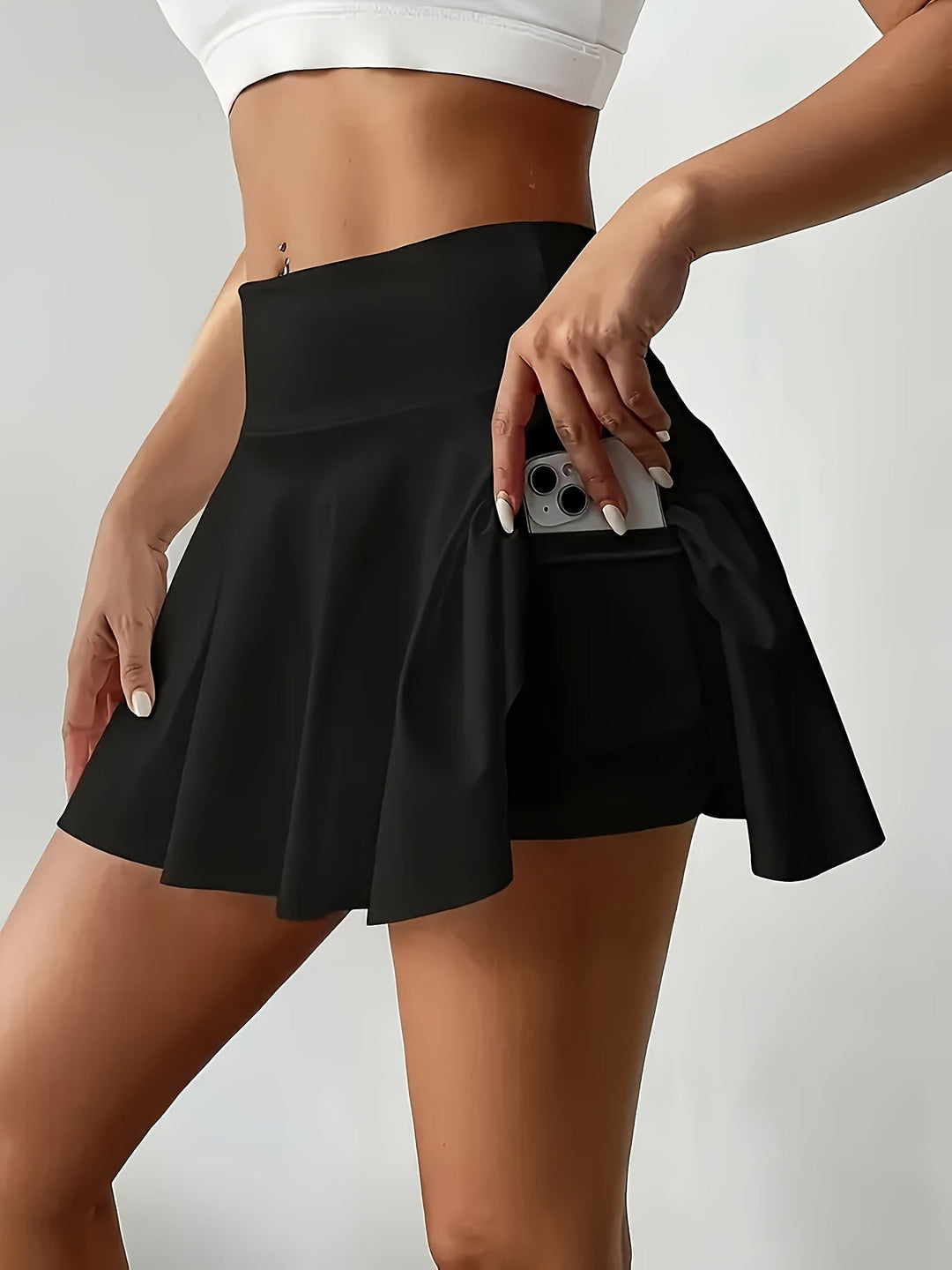 Jupe-short plissée de sport pour femmes avec poche pratique, style décontracté, idéal pour le printemps et l'été
