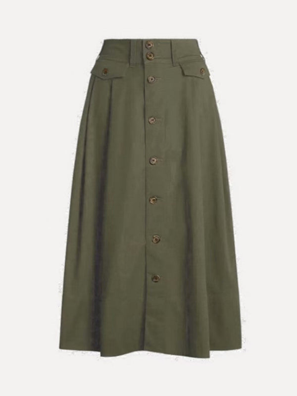Jupe ample sans ceinture, à poches, couleur unie