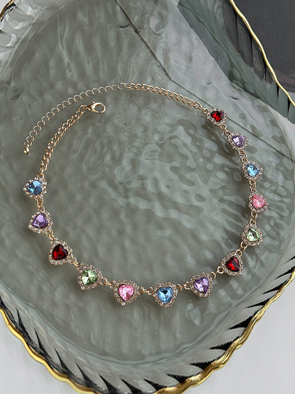 Collier géométrique en forme de cœur