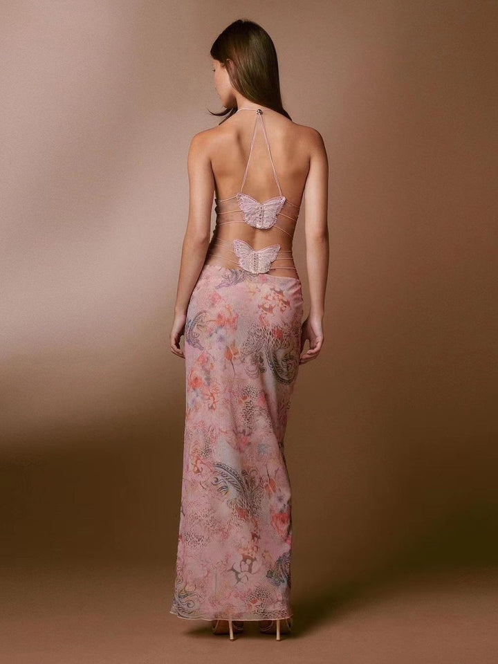 Alina - Robe maxi noire avec décolleté en V et style élégant