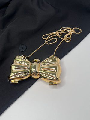 Sac géométrique brillant à chaîne, couleur unie
